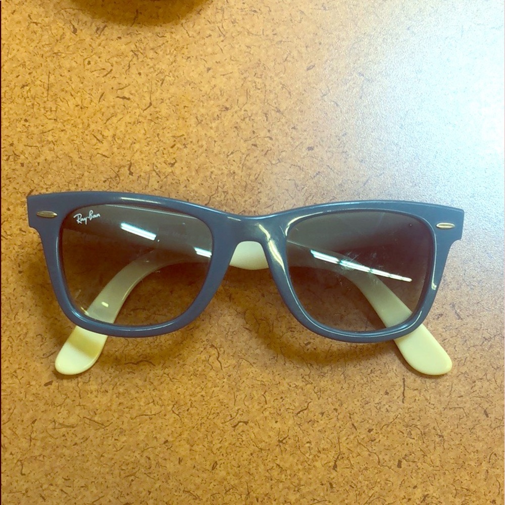 Teal/Off White Wayfarer Raybans